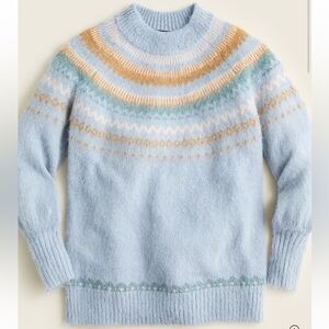 J.Crew Fair Isle Yoke Puff Sleeve Sweater